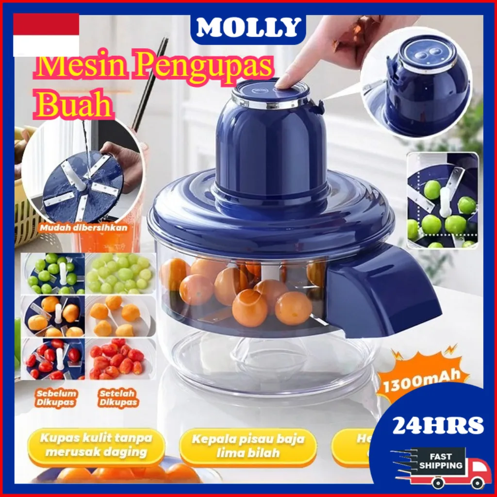 [COD] Mesin Peeler Anggur Listrik Otomatis/1300mAh Pengupas Buah Dan Sayur Elektrik/Alat Pengupas Cepat Buah Dan Sayur Untuk Restoran/Cocok Untuk Penggunaan Rumah Tangga Maupun Komersial