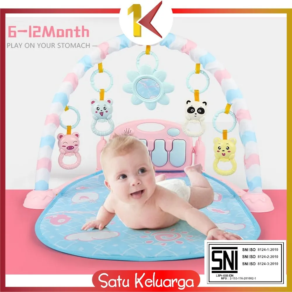 SK-M15-16 Baby Play Gym Mainan Anak Bayi Rattle & Piano Playmat Matras / Kasur Bayi Playgym Musical