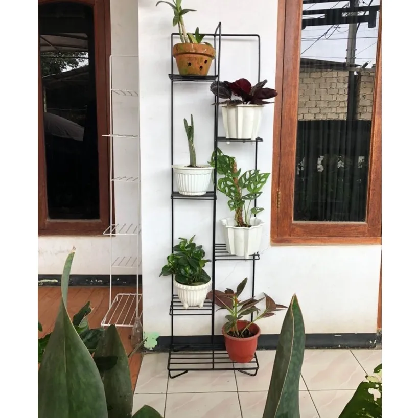 BESI 8MM TINGGI 1,5 METER/Rak Pot Tanaman Bunga Standing Planter 7 Dudukan Tanaman Minimalis/Rak Pot Tanaman/Rak Bunga Besi/Standing Pot Besi/Rak Bunga Murah
