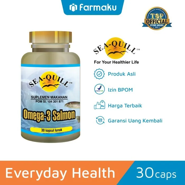 Sea Quill Omega 3 Salmon Suplemen Jantung & Kolestrol 30 Capsule