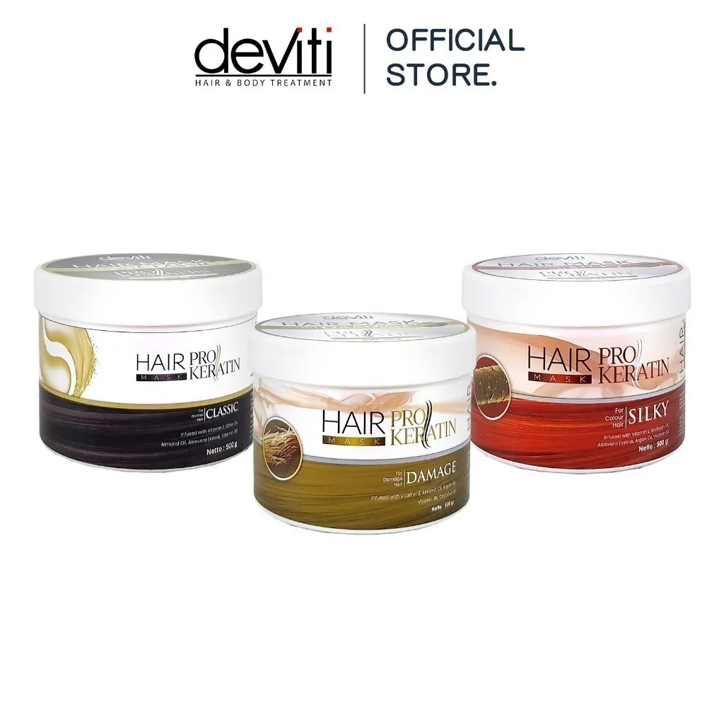 deviti Hair Mask Pro Keratin 500 Gram Masker Rambut Hair Treatment BPOM All Varian