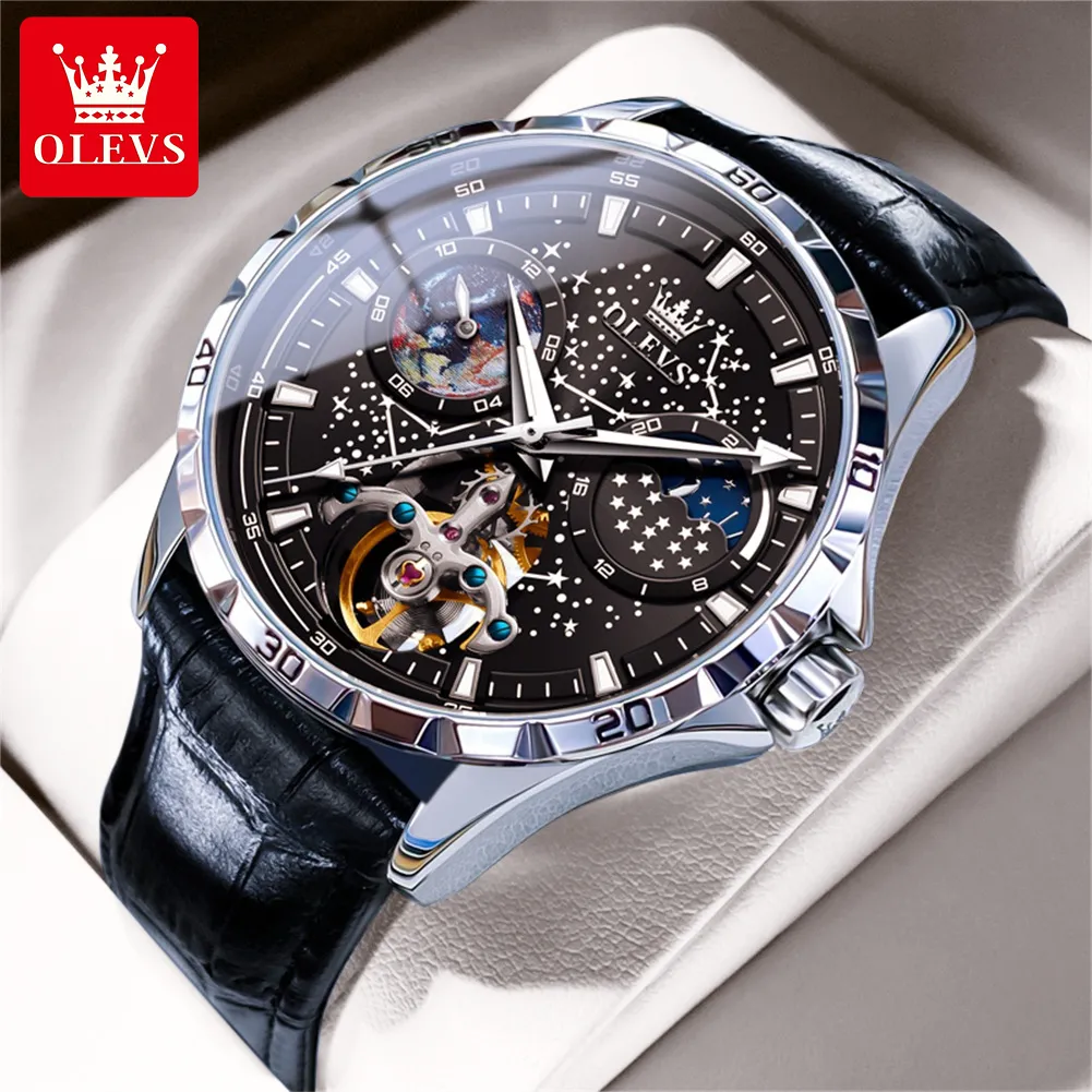 OLEVS Jam Tangan Automatic Pria Anti Air Original Terbaru Kaca Kekerasan Fashion Mewah Luxury Watch Men Cod