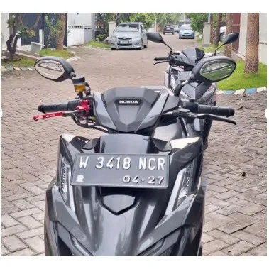 Spion bubut 3 jari Plat KT Vario Beat Scoopy Universal Honda