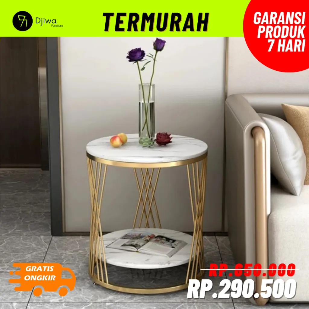 Meja Sudut Turaza Meja Samping Meja Minimalis Meja Pojok Ruang Tamu Meja Vas Bunga Meja Teras Coffe Table - Turaza Table