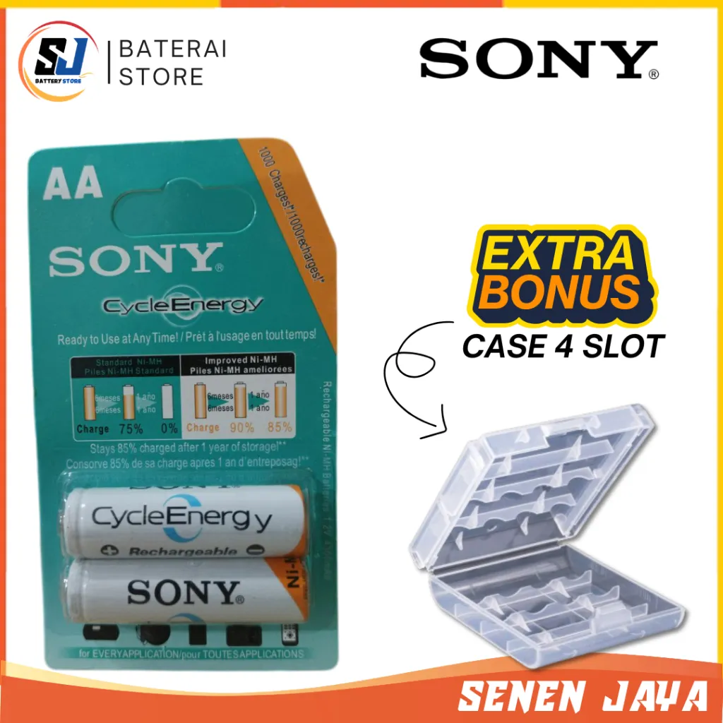 Baterai AA Rechargeable Battery Sony 4600 mAh FREE CASING Batre Cas AA A2 Sony 4600 mAh