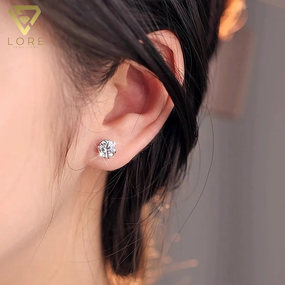Lore Jewellery - Anting Moissanite Lapis Emas 18k - Simply Elegant Earrings GRA Certificated