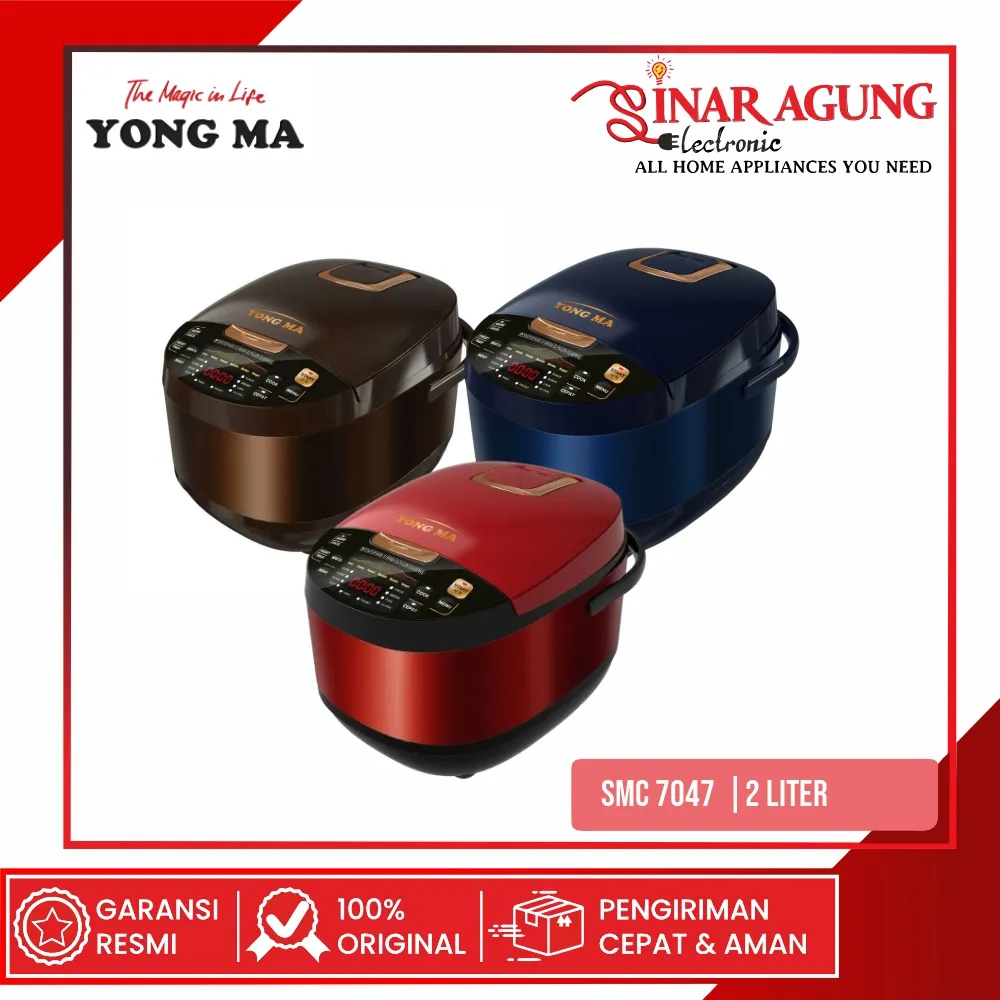 MAGIC COM / RICE COOKER YONG MA SMC7047 / SMC-7047 / SMC 7047 [2 LITER] 100% NEW7047MERAH