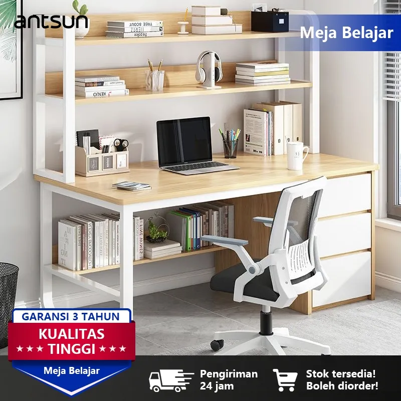 antsun-Meja Belajar/ Meja Kantor / Meja Komputer / Meja Kerja Minimalis /Meja Kantor Dengan Laci/Meja Belajar Anak Set Kursi / Meja Anak / Meja Belajar Anak / Meja Belajar Minimalis Kayu