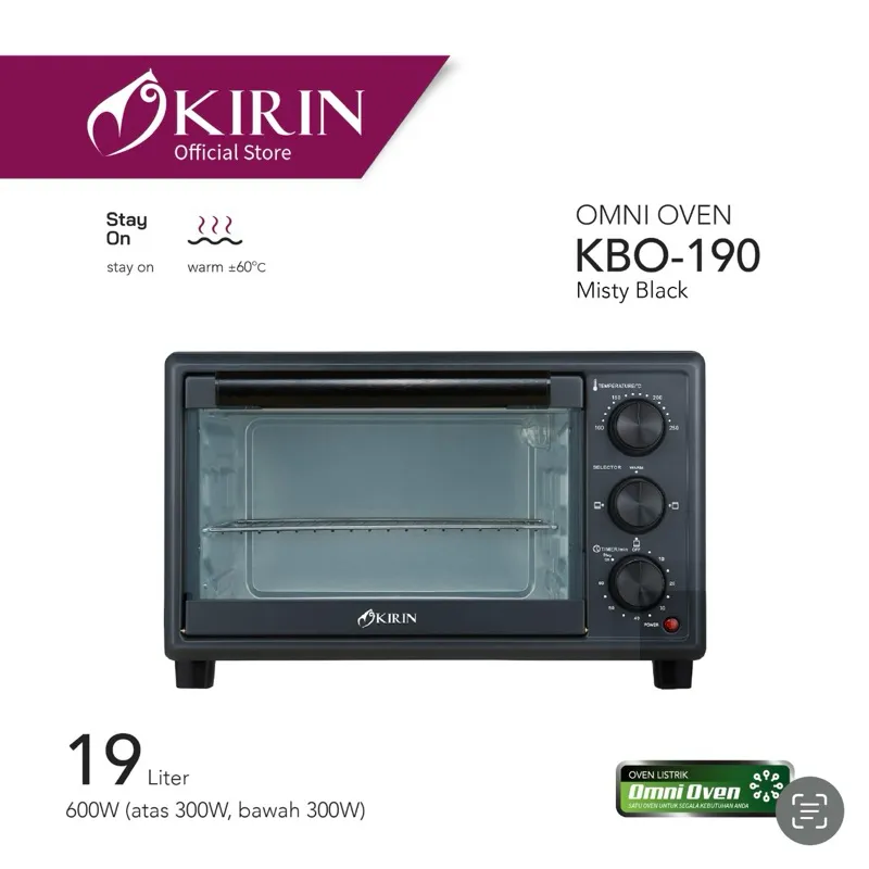 KIRIN Oven Listrik Low Watt 19 Liter - KBO-190