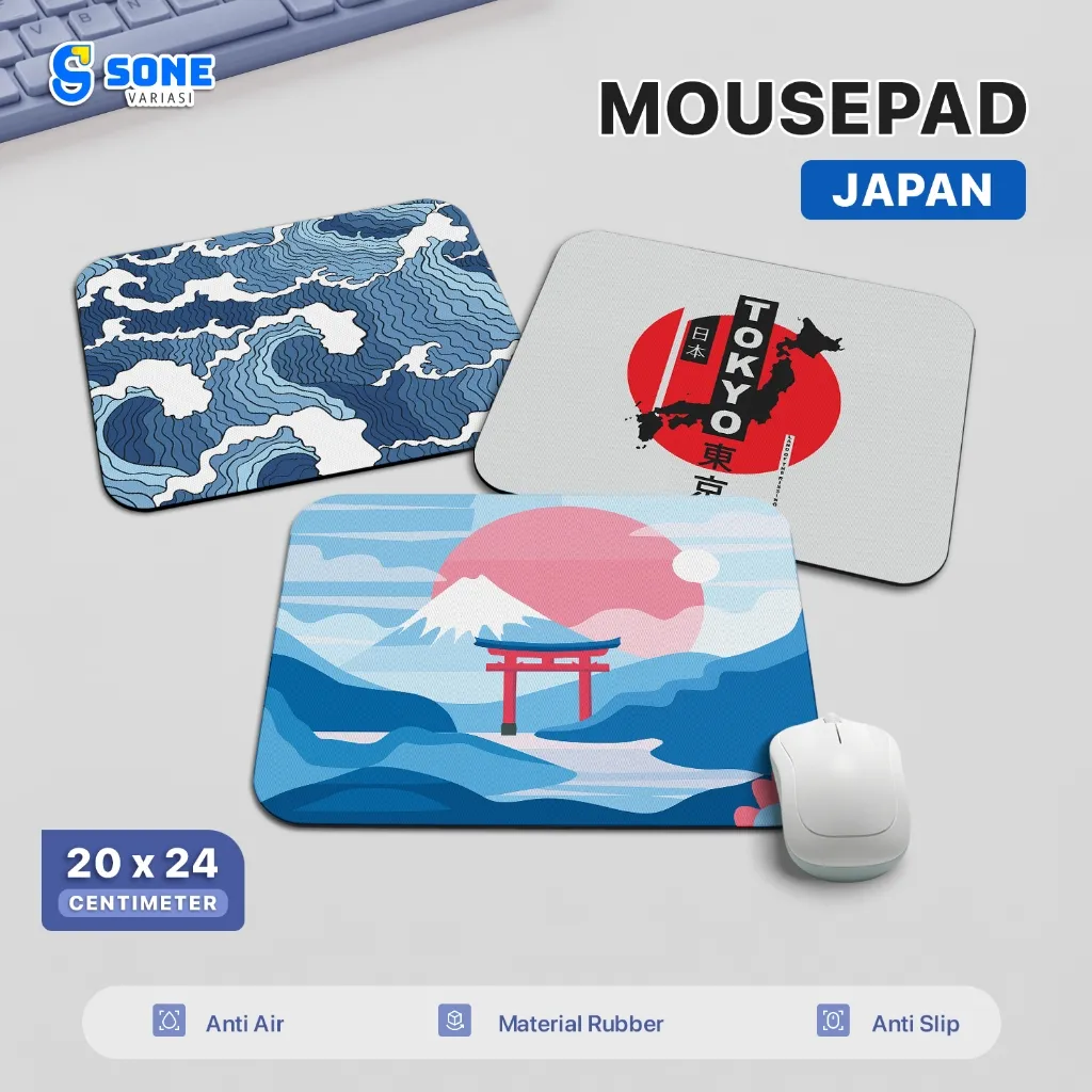 Mouse Pad Tema Jepang  / Mousepad Gaming / Alas Mouse Laptop Komputer Anti Slip Waterproof