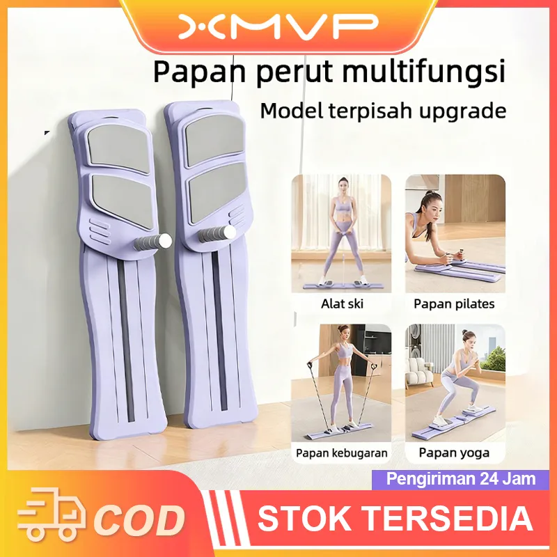 XMVP Papan Latihan Perut Multifungsi Tipe Terpisah Papan Pilates Mesin Ski Peralatan Kebugaran Rumah