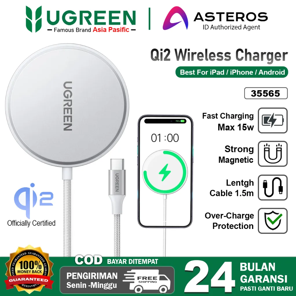 UGREEN Qi2 Magsafe Wireless Charger For iPhone 15 16 17 Pro Max Fast Charging 15w 35565