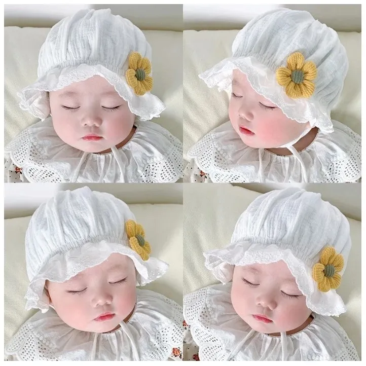 Topi Bayi Perempuan Bunga Matahari / Topi Bayi perempuan Newborn