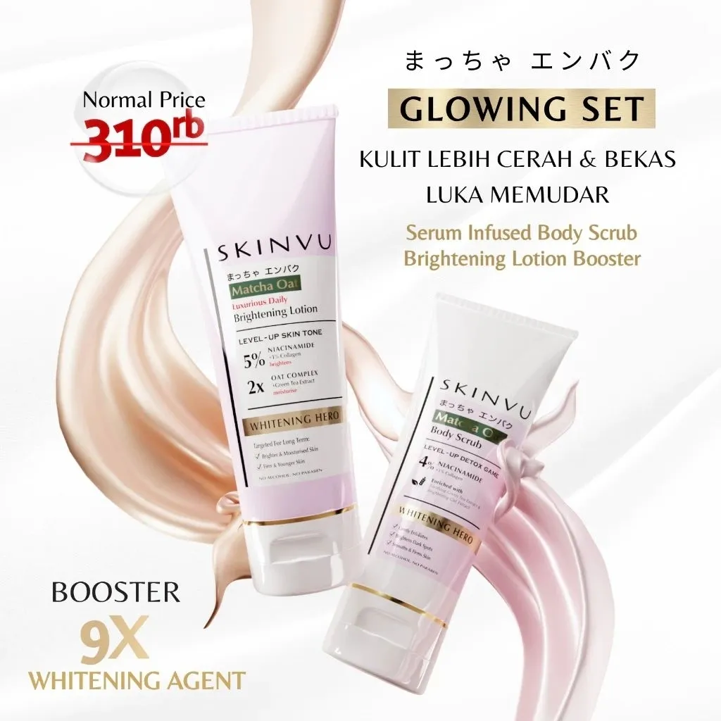SKINVU - Whitening Glowing Set Bodycare | Body Scrub & Body Lotion Booster