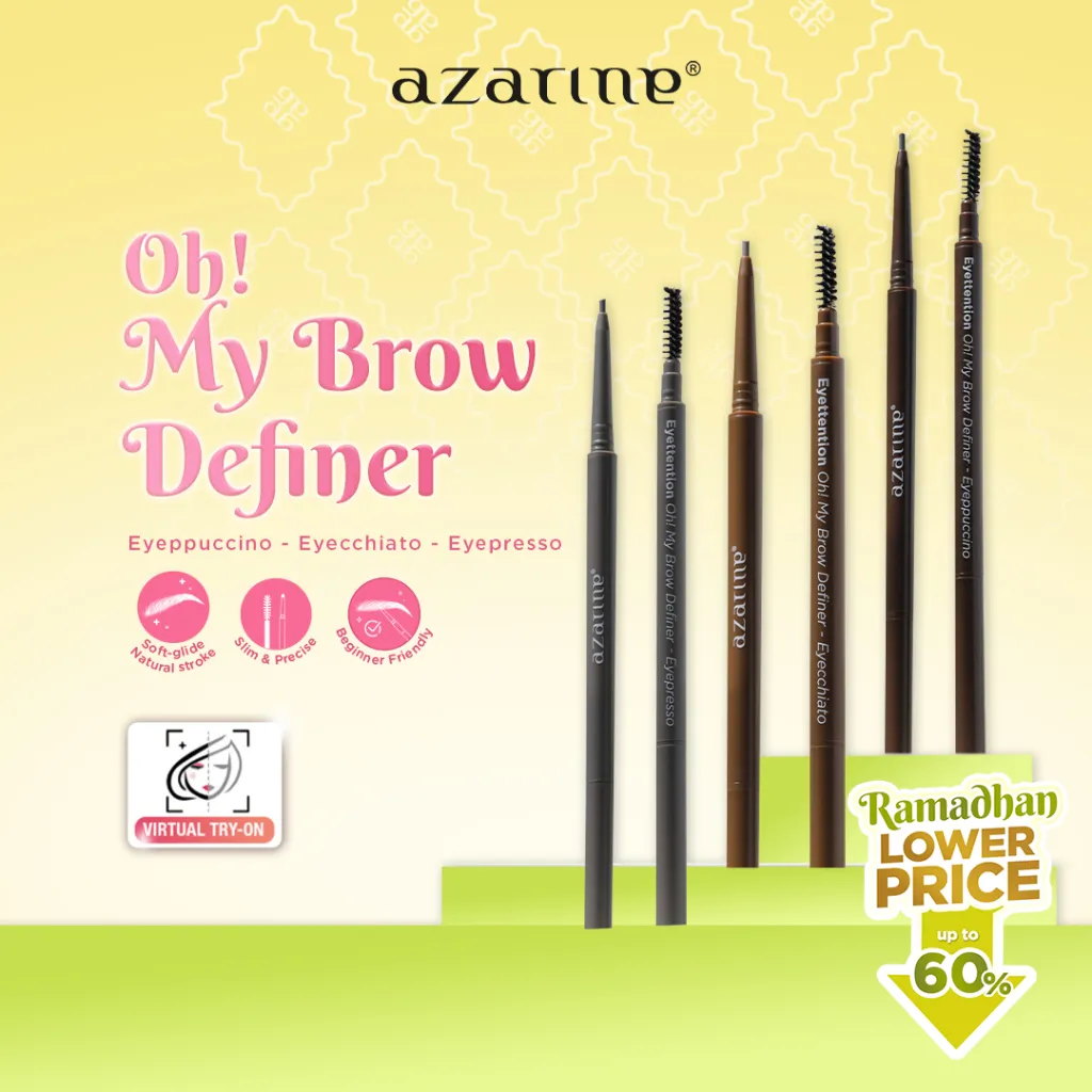 Azarine Oh! MY BROW DEFINER Eyebrow Pemula Beginner Friendly Tahan Lama 0.06gr