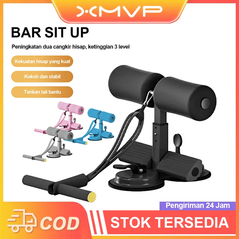 XMVP Sit-up Stand + Tali Resistance Band Peralatan Olahraga Portabel Penyangga Kaki