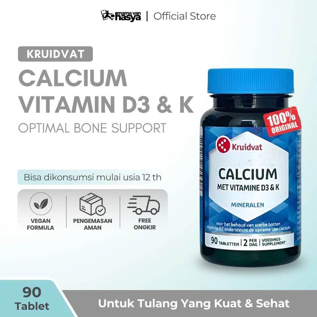 KRUIDVAT CALCIUM Vitamin D3 & Suplemen Kalsium | Vitamin Untuk Tulang dan Otot Persendian