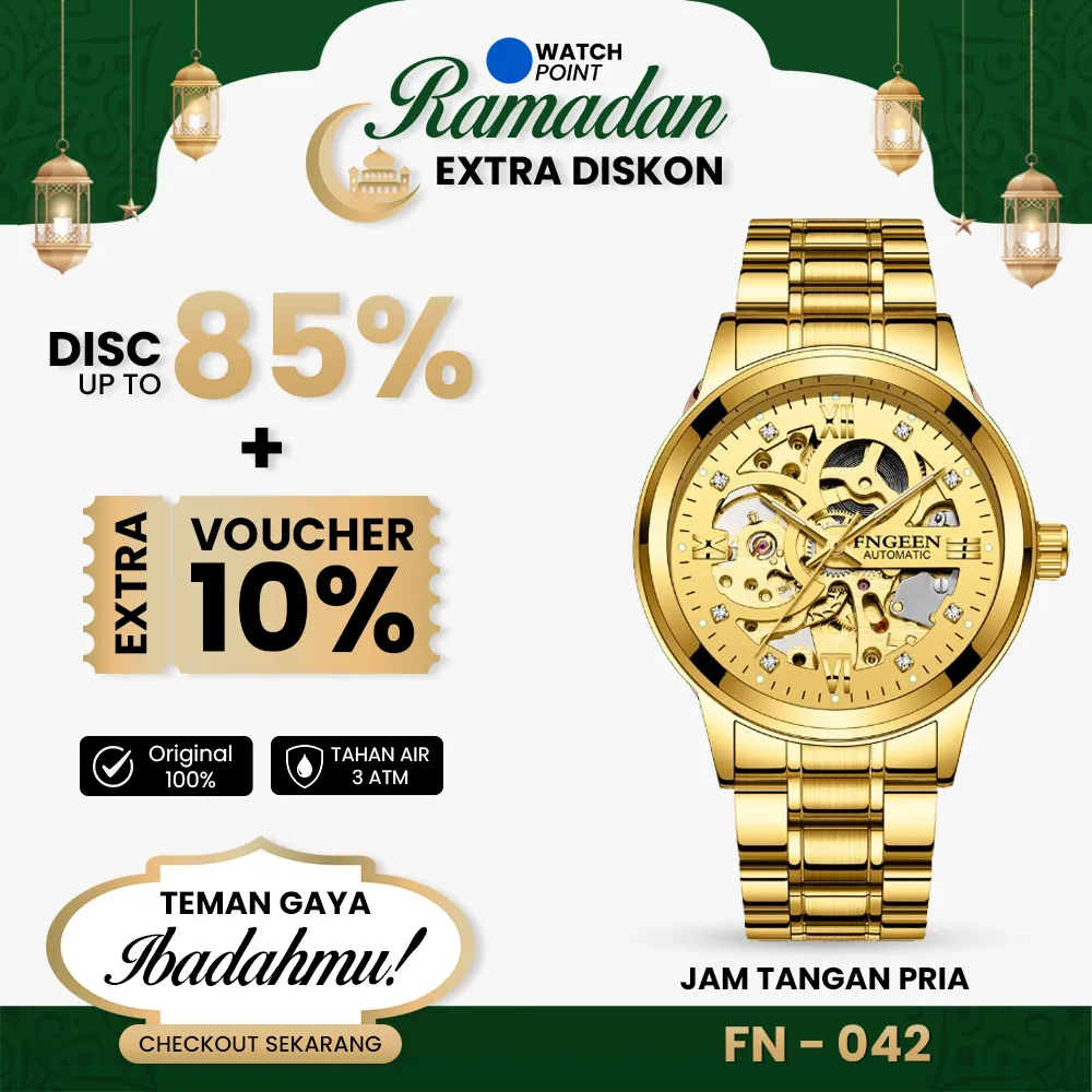 WATCHPOINT FN-042 Automatic | FNGEEN 6018 Jam Tangan Pria Mechanical Automatic Luxury Business Original Tahan Air Watch + Kotak