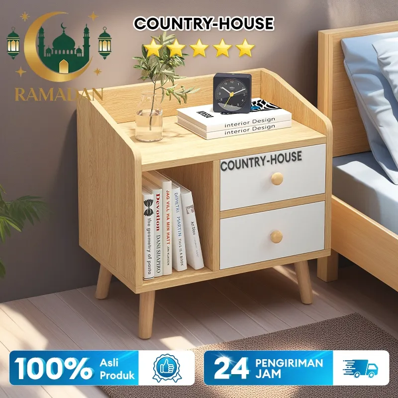 COUNTRY-HOUSE Meja Nakas Bedside Table Meja Samping Kamar Tidur Meja Nakas Serbaguna