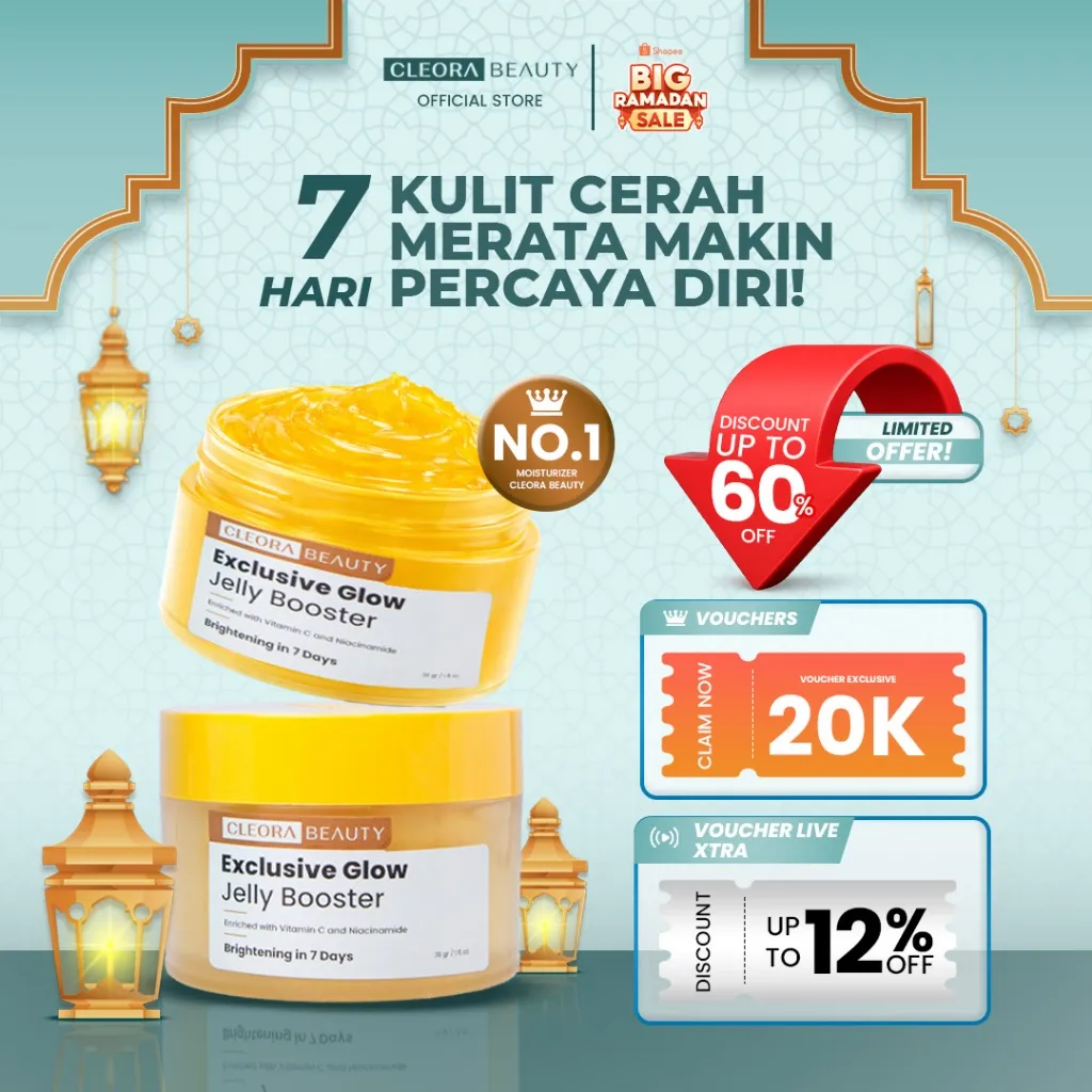 [SPECIAL OFFER] CLEORA - Exclusive Glow Jelly Booster Vit C 30gr - Moisturizer Gel Untuk Mencerahkan Wajah Memperbaiki Skin Barrier Skincare Wanita Pria Day Cream Night Cream Brightening Pemutiih Wajah  Cream Pelembab dan Anti Aging