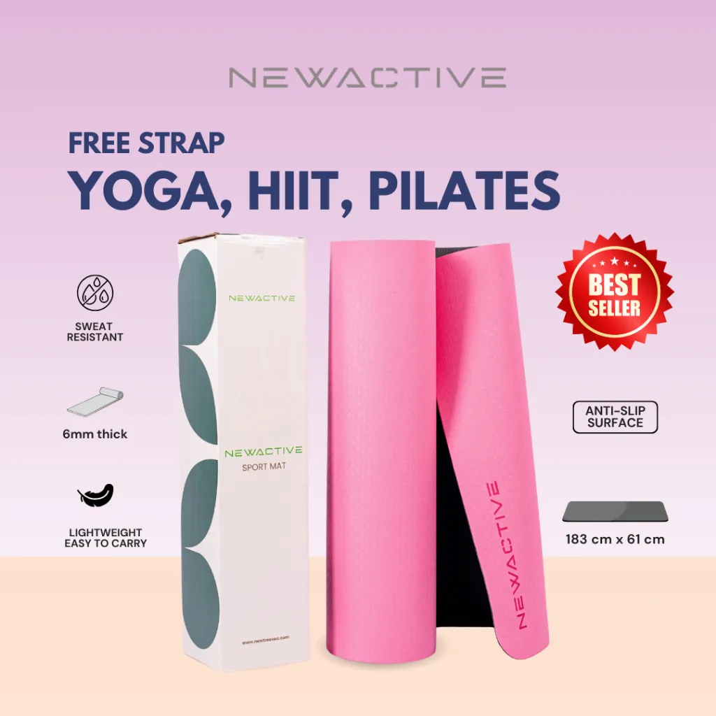 NewActive by NewTreeSea Yoga Sport Mat Matras Olahraga 6mm Anti Slip Matras Yoga (FREE STRAP)