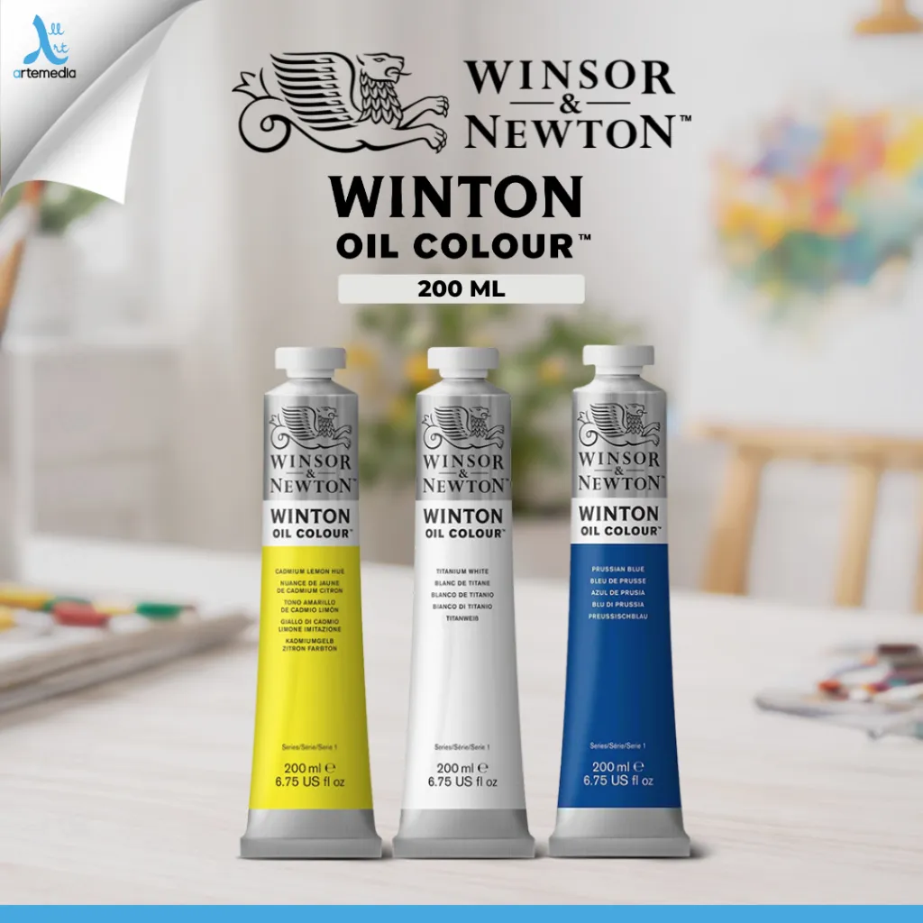 Winsor & Newton Winton Oil Colour 200ml | Cat Minyak Lukis Premium - Beginner to Professional Oil Paint Tube