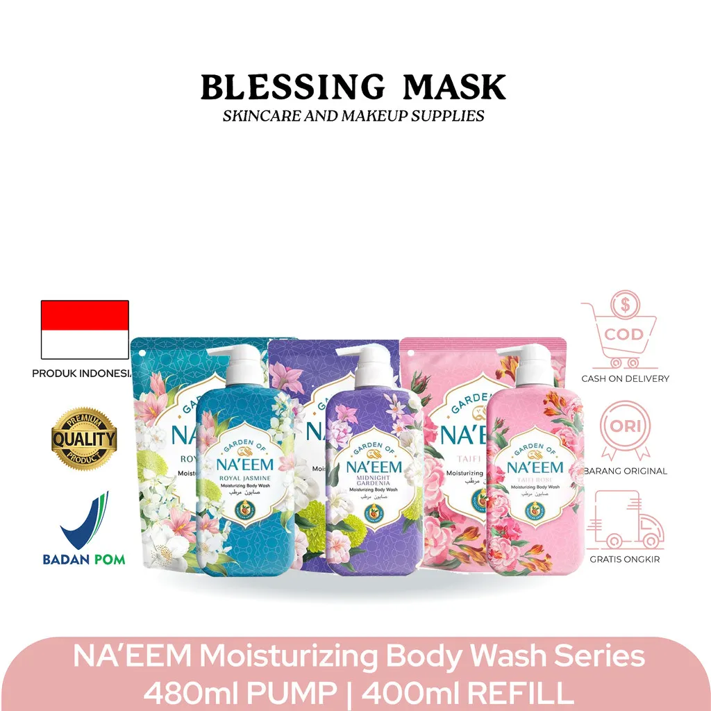 Na'eem Moisturizing Body Wash Series | 480ml Pump / 400ml Refill | Garden of Naeem
