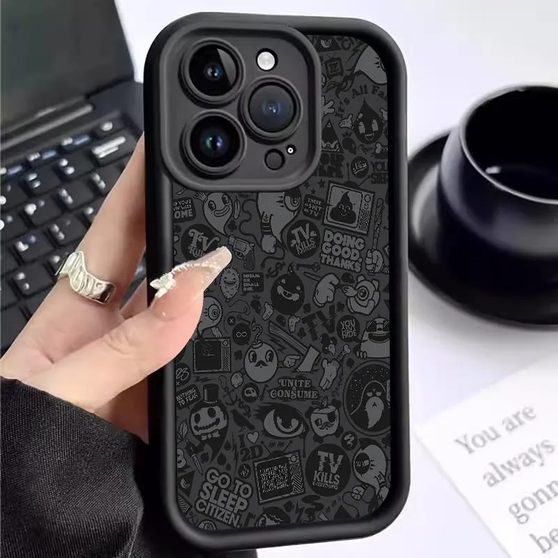 Case For Realme 5 5i 5s 2 Pro 6i 7i 12 12 Lite 12X 5G Naroz 70x Narzo 20 Narzo 20A Narzo 30A Narzo 50A Prime Narzo 50i Prime Narzo N53 Narzo N55 U1 Silicon Lens Prtector Cool Crossing Out Softcase Mur