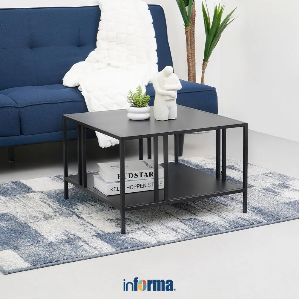 Informa Spencer Meja Tamu Square Coffee Table Meja Ruang Tamu Serbaguna Meja Sofa Furniture Rumah Aesthetic Meja Ngopi Keluarga Rak Buku Meja Majalah Meja Samping