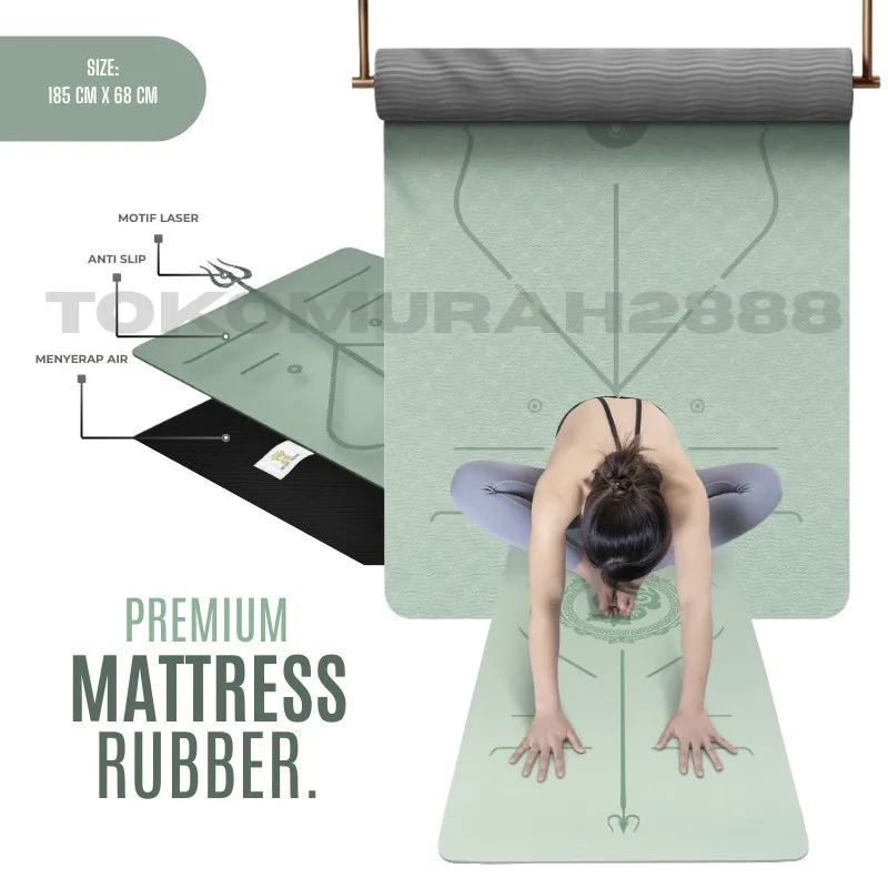 MATRAS YOGA PREMIUM !!! MATRAS MATT RUBBER CANTIK HIGH QUALITY / MATRAS OLAHRAGA YOGA