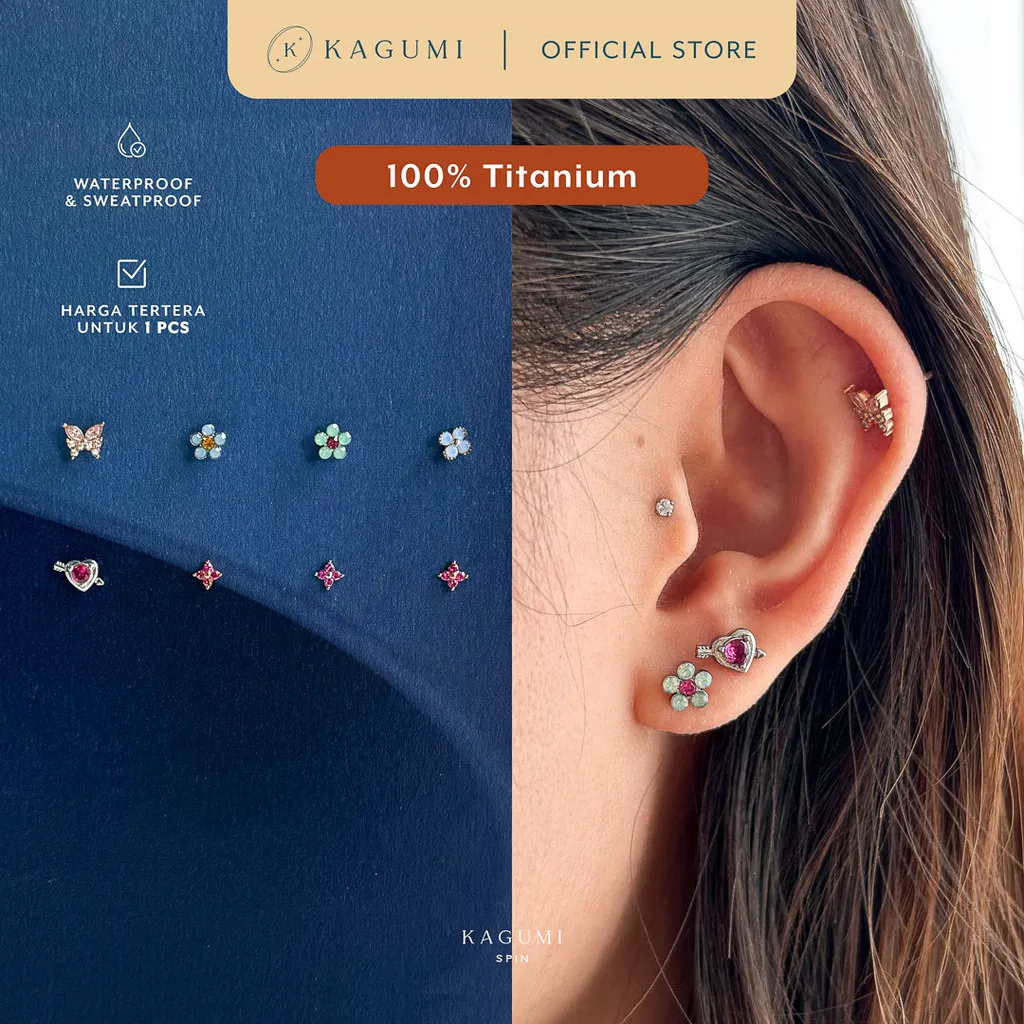 [Harga 1 Pcs] KAGUMI Spin - Magical Series | Piercing Tindik with Titanium Needle