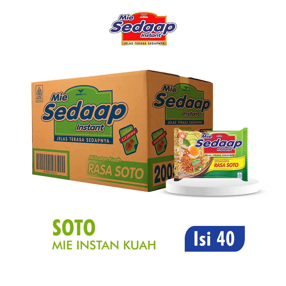 Sedaap Mie Instan Soto Bag 75 gr isi 40 (Kardus)