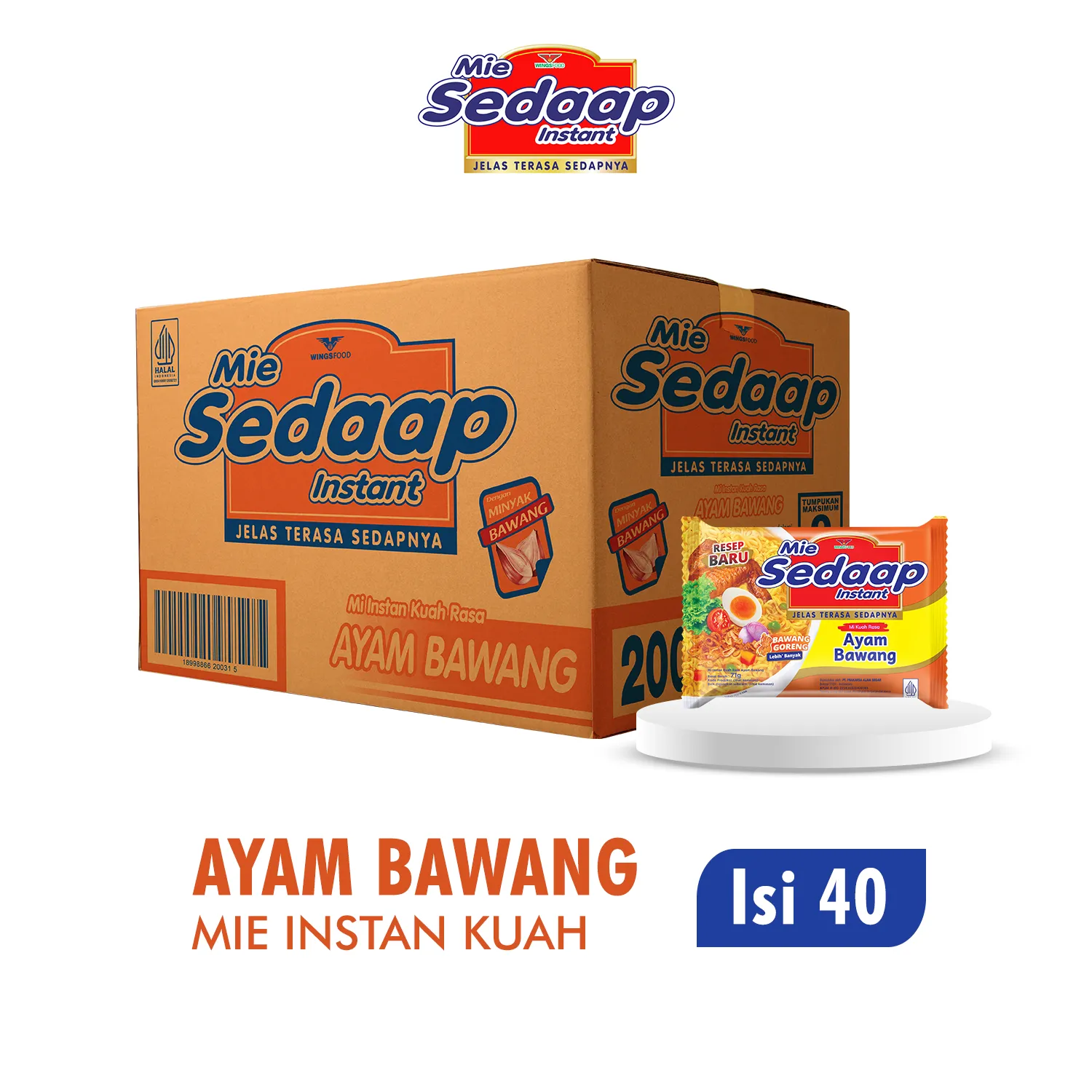 Sedaap Mie Instan Ayam Bawang Bag 71 gr isi 40 (Kardus)