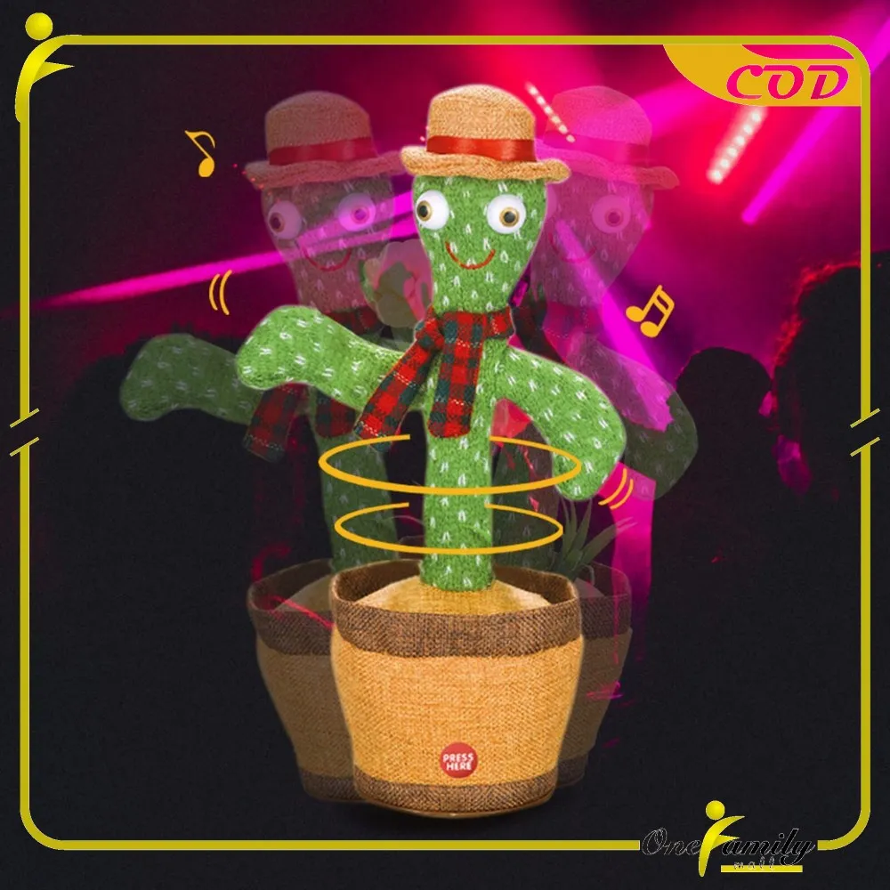 ONE-M179 Mainan Kaktus Bergoyang Dancing Cactus Boneka Kaktus Goyang dan Bicara Kaktus Joget Ngomong