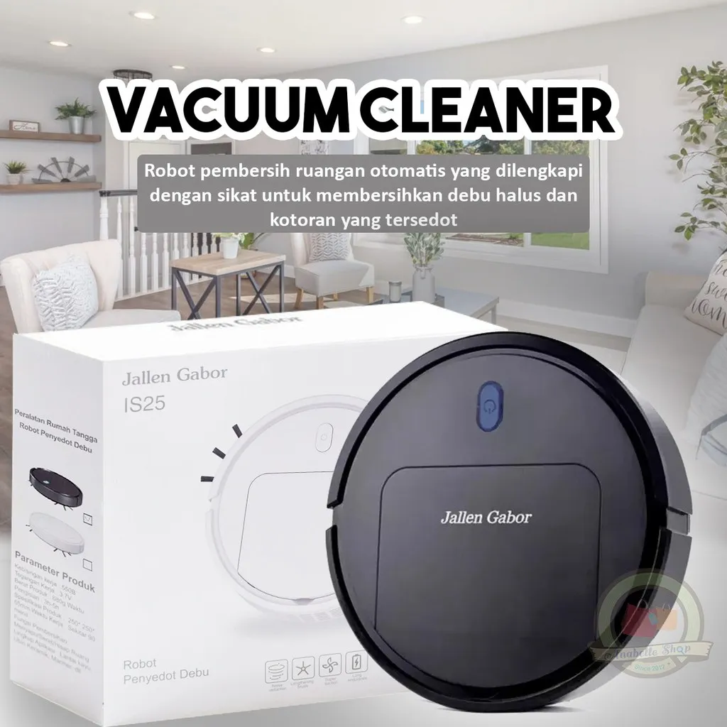 IS25 Jallen Gabor Vacum Robot Pembersih Debu Lantai Smart Vakum Vacuum Cleaner