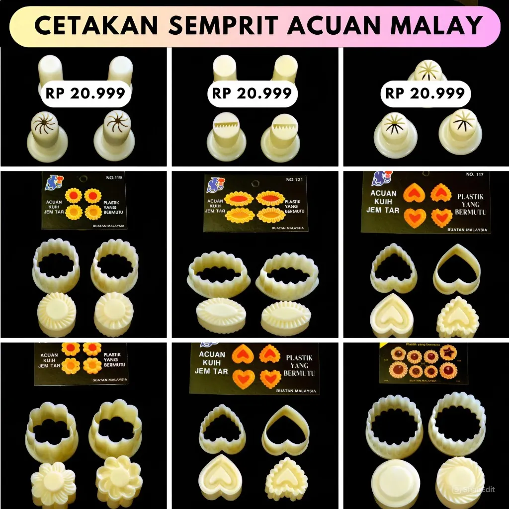 LENGKAP TERMURAH Sinlian Cetakan Semprit Kue Kering Acuan Semprit Dorong Semprit Bunga Garis Malaysia Semua Kode