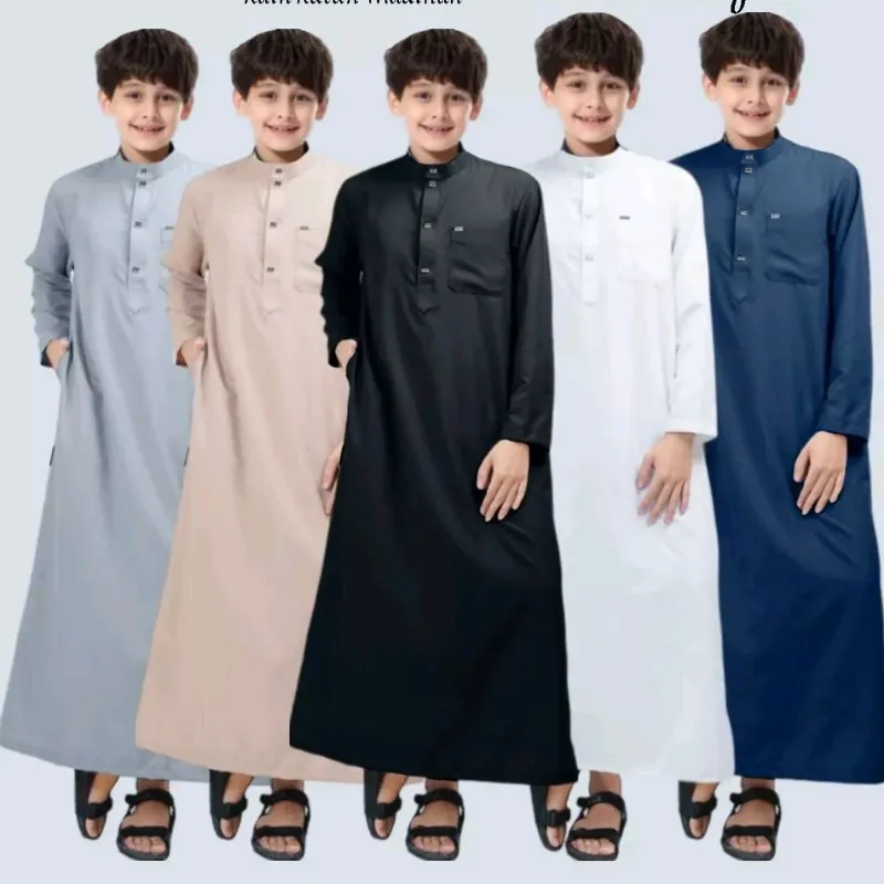 Family MMuslim - Jubah Al haz Anak Laki-Laki Lengan Panjang Bahan Katun
