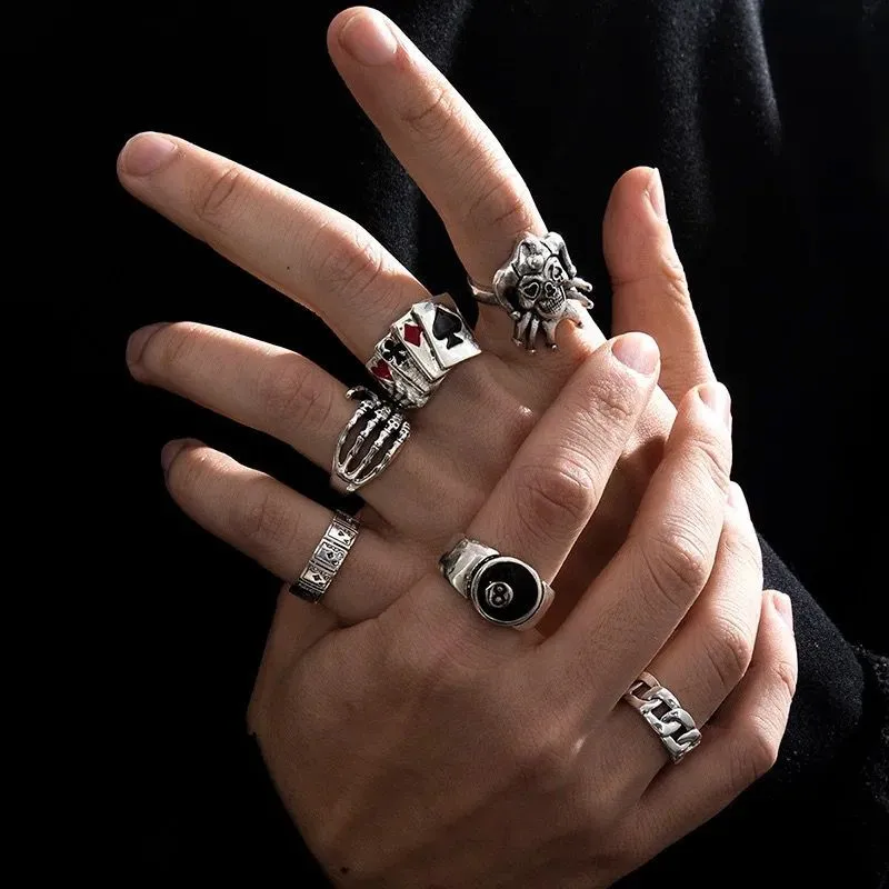 6 Pcs/5Pcs/3Pcs  Cincin Unik Unisex Aksesoris Fashion Cincin Pria