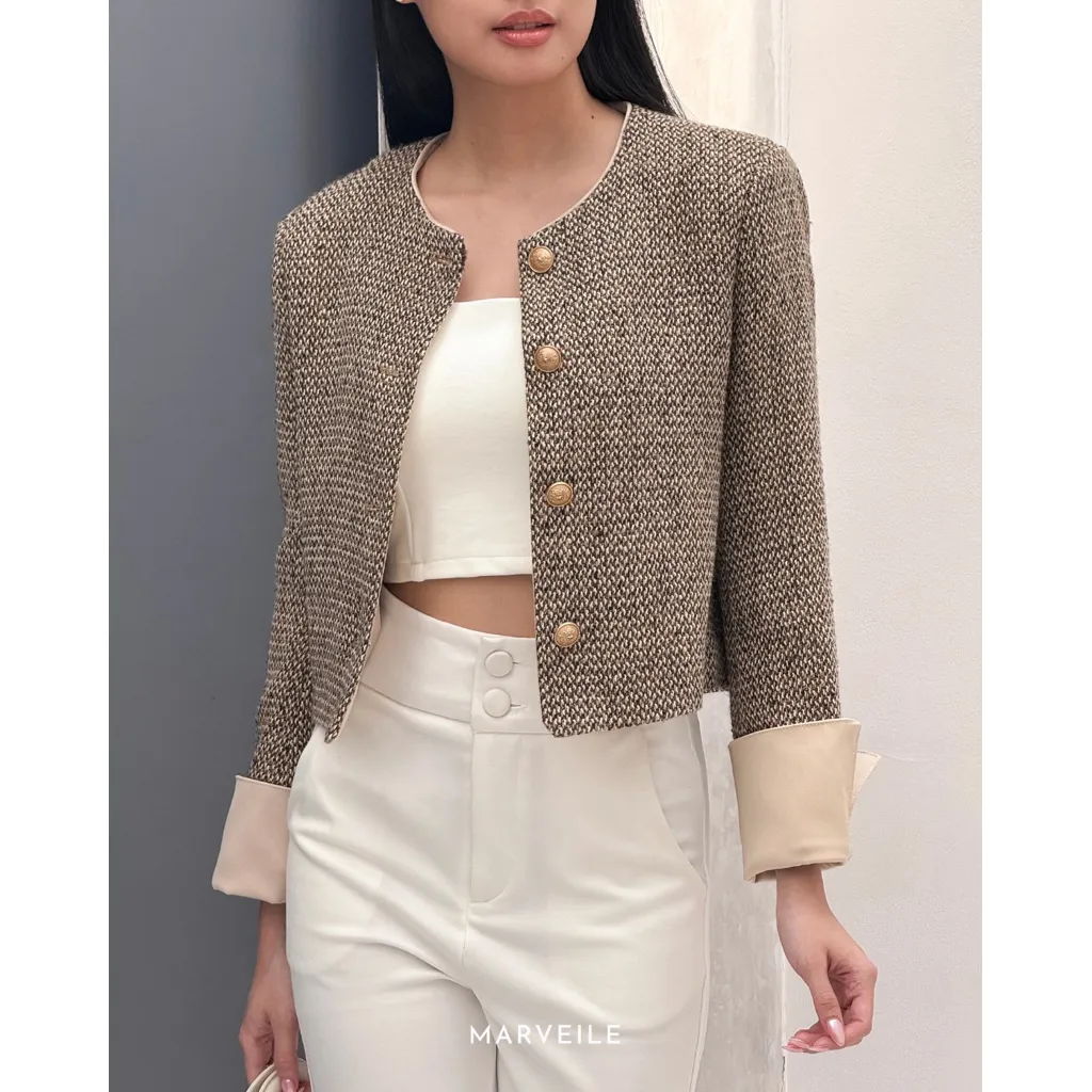 [ Marveile ] Josephine Tweed Blazer / Korean Blazer Top