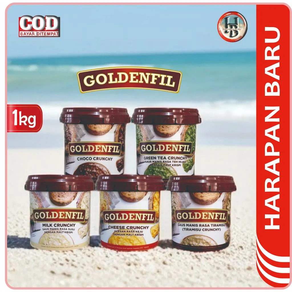 Goldenfil Saus Manis Aneka Rasa 1kg - Bahan Kue - Selai - Olesan