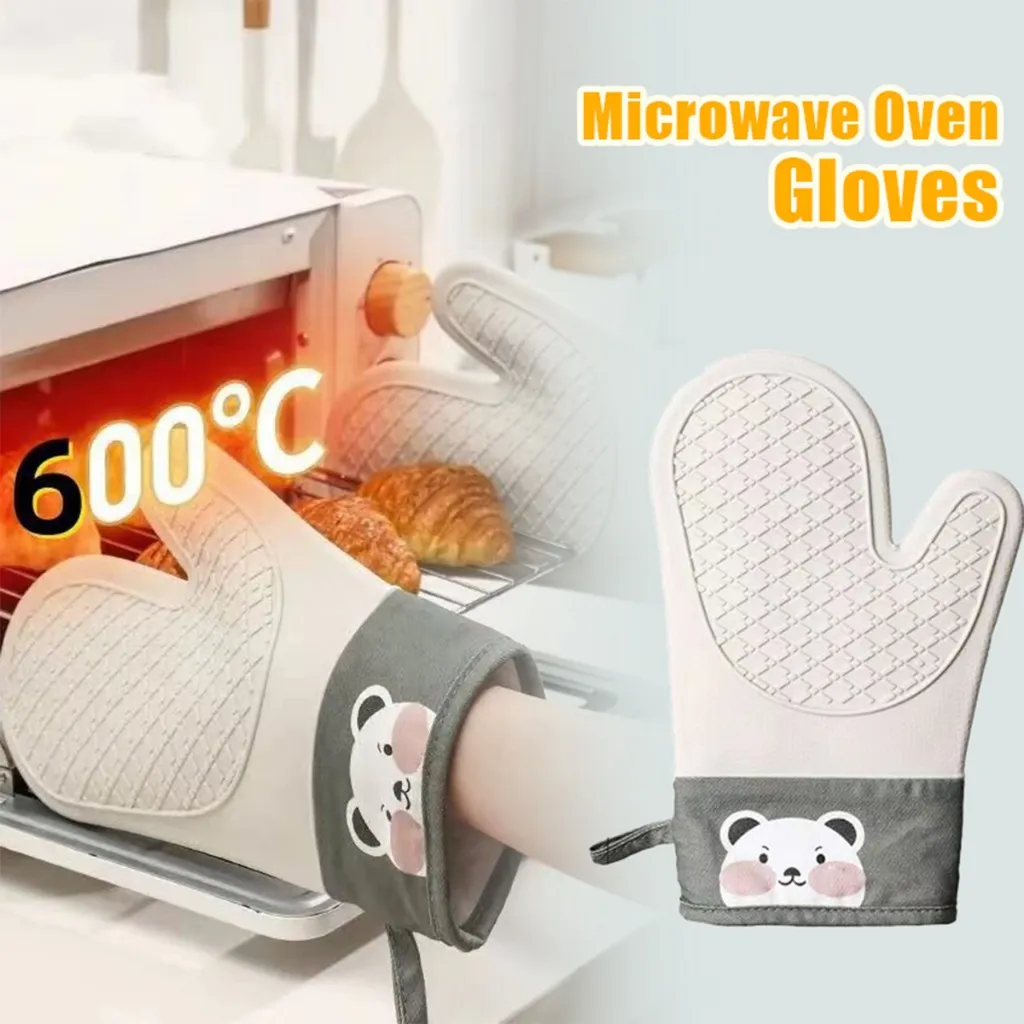 1Pc Bakery Sarung Tangan Oven Microwave Silicone Anti Panas Dapur Anti-Scald Baking Gloves Heat Resistant