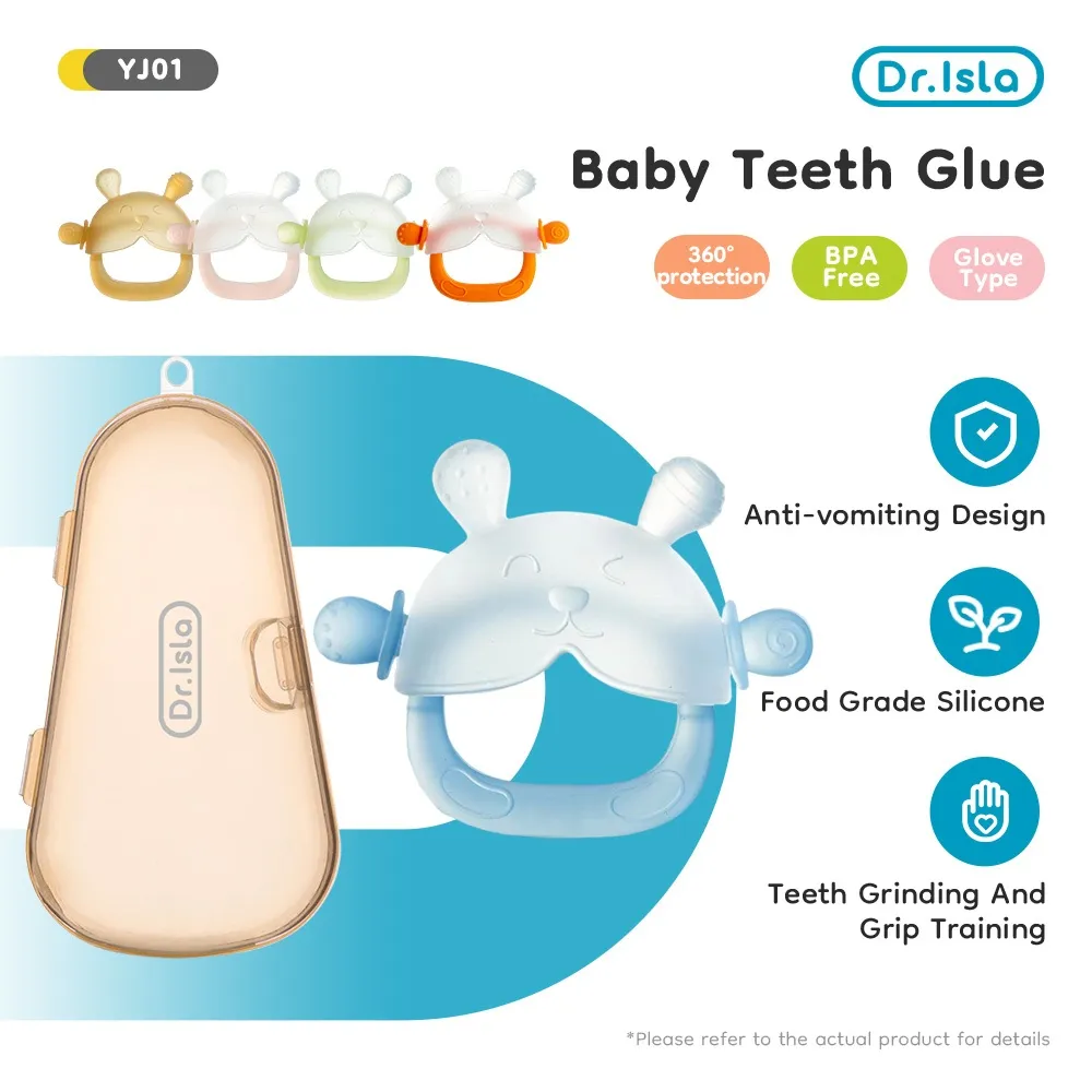 Dr.isla Teether Bayi BPA Free Bahan Keamanan Silikon Kelas Makanan Mainan Gerinda Gigi Bayi YJ01