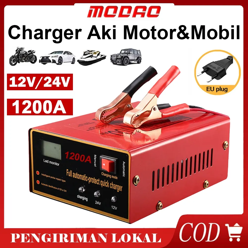 Charger Aki Motor Mobil 12V/24V 1200A Charger Aki Otomatis / Casan Aki Motor / Cas Aki Mobil / Aki Case / Aki Charger