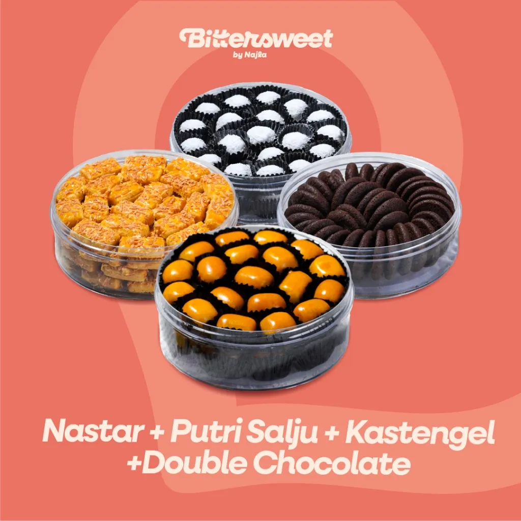 [ exclusive ] 4 Cookies Ramadhan ( Nastar + Putri Salju + Kastengel + Double Choco )