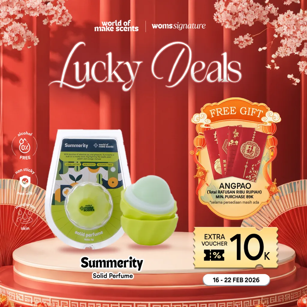[BPOM & HALAL] WOMS World Of Make Scents - SUMMERITY Parfum Padat Unisex 8g | Solid Perfume Pria Wanita | Wangi Fruity Fresh Floral | Long Lasting 4–6 Jam | Travel Friendly Compact | Natural & Skin Safe