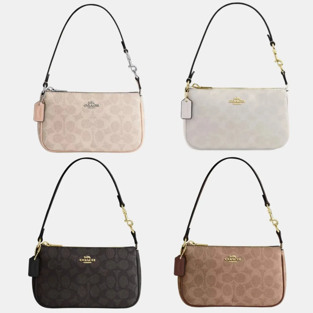 Coach Top Handle Pouch In Signature Mahogany Black/Tas Wanita /Tas Bahu/ Tas Selempang/Shoulder Bag COACH Nolita 19 In Signature Canvas Shoulder Bag