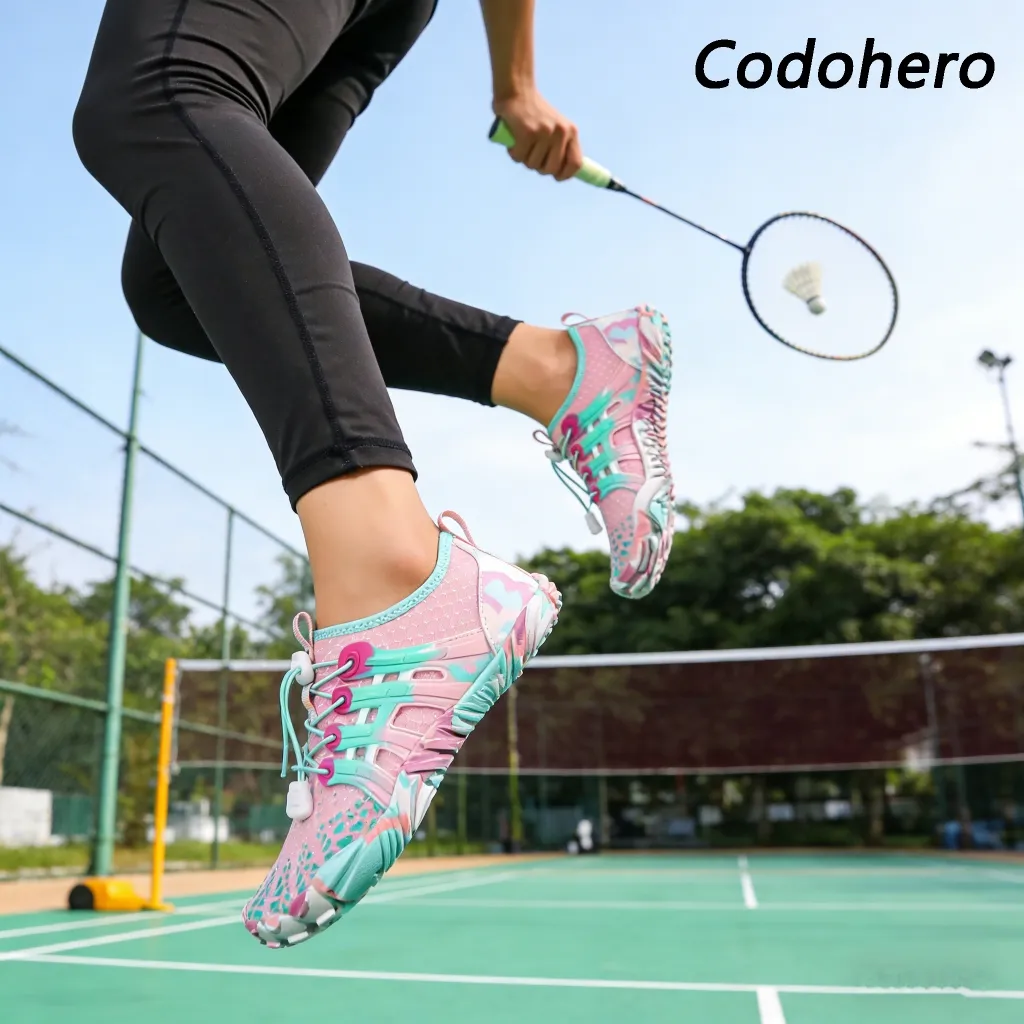 Codohero Sepatu Tenis Voli Running Badminton Outdoor Sport Pria Dan Wanita Sepatu Hiking Fitness Sepeda Poundfit Zumba Pilates Ready