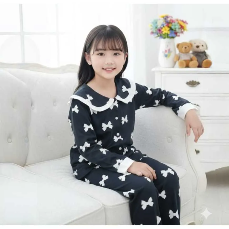 Setelan Baju Tidur Piyama Kaos Anak Perempuan