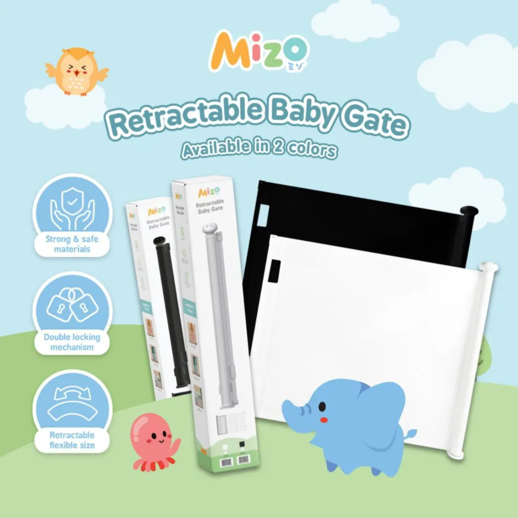 MIZO Retractable Baby Gate Pagar Pengaman Bayi 140cm