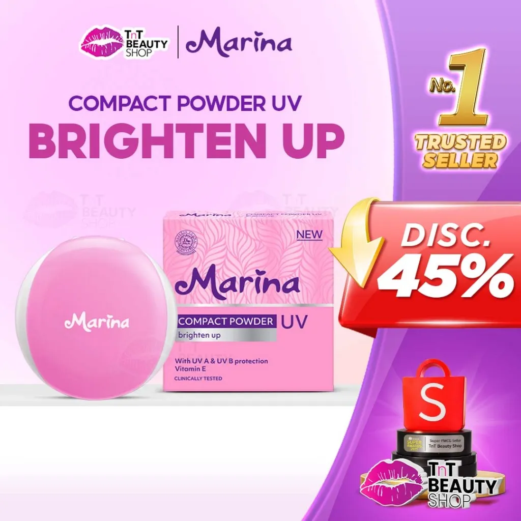 Marina Compact Powder UV Brighten Up 12gr - Bedak Padat Marina